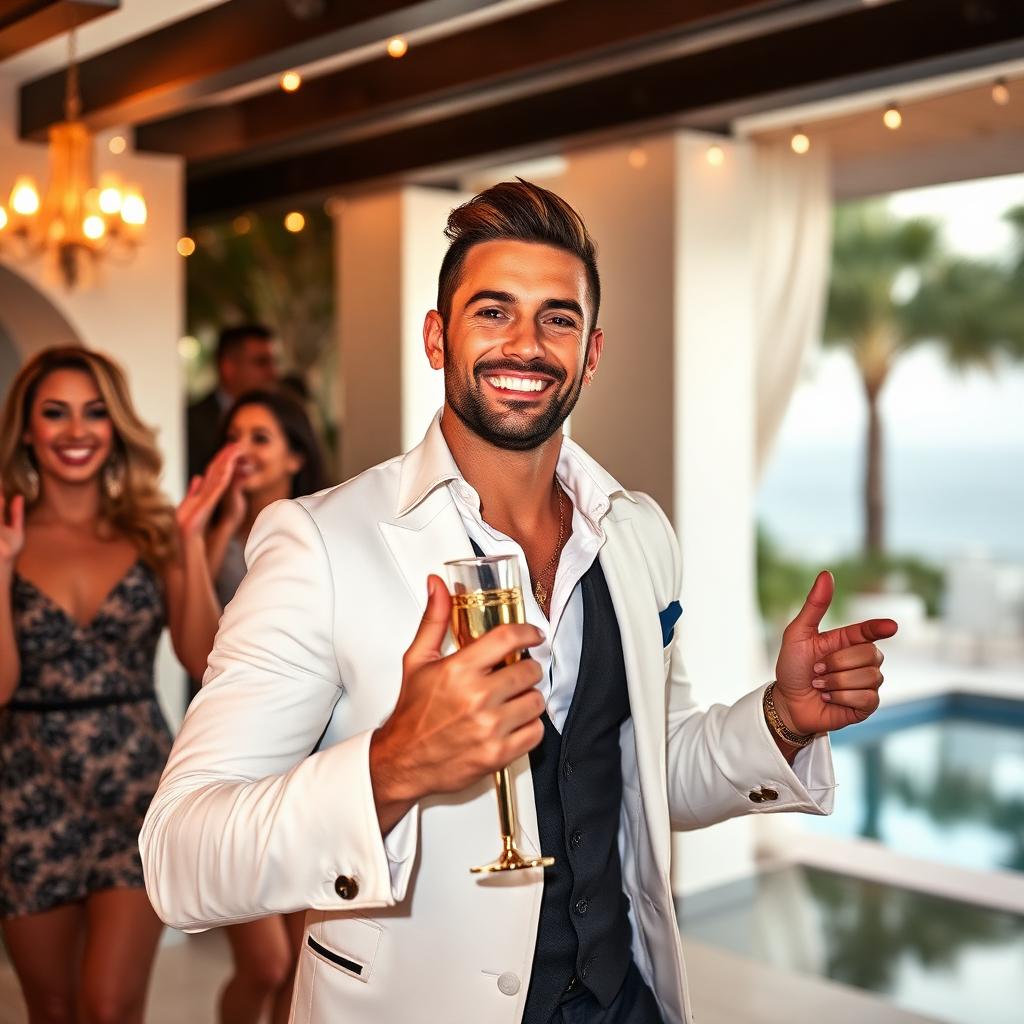 Stripteaseur charmant dans une villa d'EVJF à Marbella